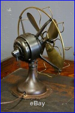 Vintage Westinghouse Brass Blade Fan 12 Electric Antique Brass Cage industrial