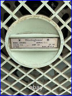 Vintage Westinghouse Riviera Style Turbine Table/floor Fan Aqua Green 2 Speed