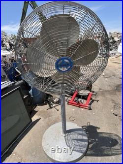 Vintage Windmaker 28 Industrial Metal Pedestal Fan 68 Tall 3-Blade
