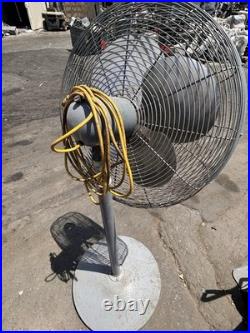Vintage Windmaker 28 Industrial Metal Pedestal Fan 68 Tall 3-Blade