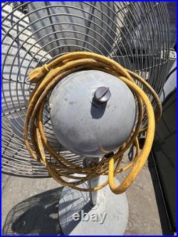 Vintage Windmaker 28 Industrial Metal Pedestal Fan 68 Tall 3-Blade