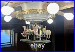 Vintage and Very Rare Craftmade Horse Carousel Ceiling Fan Light Lamp
