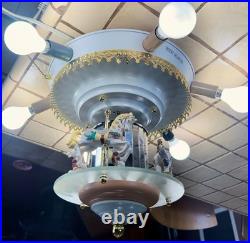 Vintage and Very Rare Craftmade Horse Carousel Ceiling Fan Light Lamp