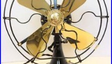 Vintage antique1919 GE 9 in Whiz Fan Electric W Brass Blades & cast iron base