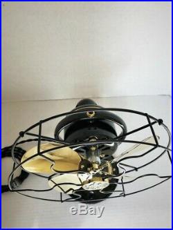 Vintage antique1920s GE 9 Oscillating Fan Brass Blades Cast Ring Restored L@@K