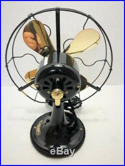 Vintage antique1920s GE 9 in Stationary Fan With Brass Blades Restored L@@K