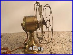 Vintage antique emerson Trojan electric fan 1911 brass fan
