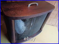 Vintage mid-cent Mathes cooler 4 speed switch controlled wood box fan