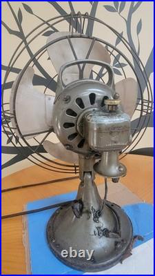 Vintg 1930s General Electric GE Vortalex 4 blade Oscillating Fan 3 Speed FM12V1