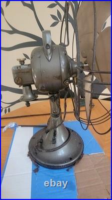 Vintg 1930s General Electric GE Vortalex 4 blade Oscillating Fan 3 Speed FM12V1