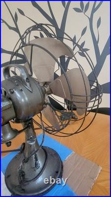 Vintg 1930s General Electric GE Vortalex 4 blade Oscillating Fan 3 Speed FM12V1