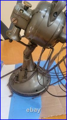 Vintg 1930s General Electric GE Vortalex 4 blade Oscillating Fan 3 Speed FM12V1