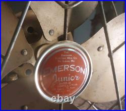 Vtg 12 Emerson Junior Fan 2660-D 2 Speed, Oscillating & Adjustable Tilt