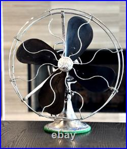 Vtg. 1920's GE General Electric 75425CP Chrome 16 Fan Industrial See Video
