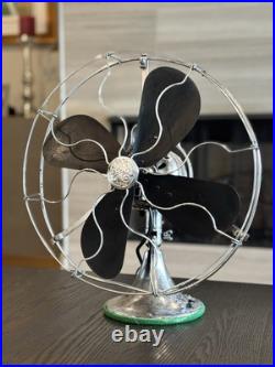 Vtg. 1920's GE General Electric 75425CP Chrome 16 Fan Industrial See Video