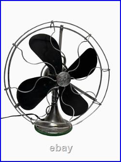Vtg. 1920's GE General Electric 75425CP Chrome 16 Fan Industrial See Video