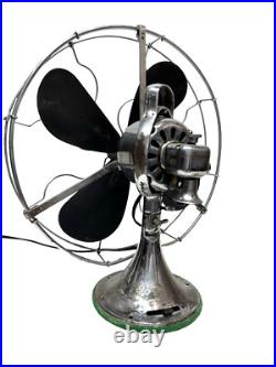 Vtg. 1920's GE General Electric 75425CP Chrome 16 Fan Industrial See Video