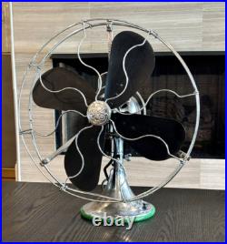 Vtg. 1920's GE General Electric 75425CP Chrome 16 Fan Industrial See Video