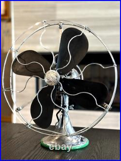 Vtg. 1920's GE General Electric 75425CP Chrome 16 Fan Industrial See Video