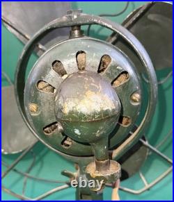Vtg 1930s GE Desk Top Table Fan Oscillating Metal 10 Diameter, 14 Tall, WORKS