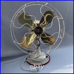 Vtg 1940's Western Electric Brass Blade Fan 13 4 Blade Cage 3 Speed USA Antique