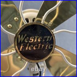 Vtg 1940's Western Electric Brass Blade Fan 13 4 Blade Cage 3 Speed USA Antique