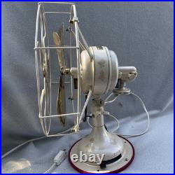 Vtg 1940's Western Electric Brass Blade Fan 13 4 Blade Cage 3 Speed USA Antique