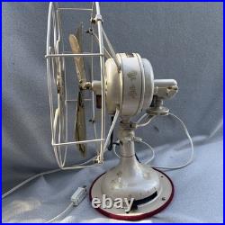 Vtg 1940's Western Electric Brass Blade Fan 13 4 Blade Cage 3 Speed USA Antique