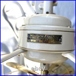 Vtg 1940's Western Electric Brass Blade Fan 13 4 Blade Cage 3 Speed USA Antique