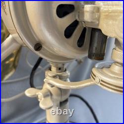 Vtg 1940's Western Electric Brass Blade Fan 13 4 Blade Cage 3 Speed USA Antique