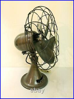 Vtg 1950s Emerson Electric Oscillating 3-Speed 12 Desk Fan Model 77646-SL NICE