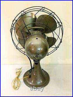 Vtg 1950s Emerson Electric Oscillating 3-Speed 12 Desk Fan Model 77646-SL NICE