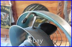 Vtg 1950s VORNADO Blue Metal Desk Fan Model B24C1-1 3-Blade Works Antique Works