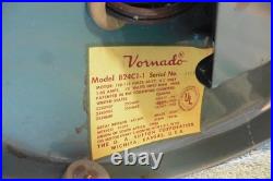 Vtg 1950s VORNADO Blue Metal Desk Fan Model B24C1-1 3-Blade Works Antique Works