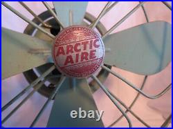 Vtg Antique 1930's Arctic Aire 9 Oscillating Desk Fan Art Deco original paint
