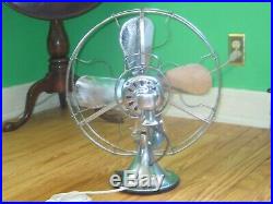 Vtg Antique GE General Electric 75425CP AOU CHROME Fan 3 Speed Oscillating 16