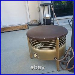 Vtg Atomic MID CENTURY FRIGID CC12G Steel Hassock Floor FAN Stool Stand Working