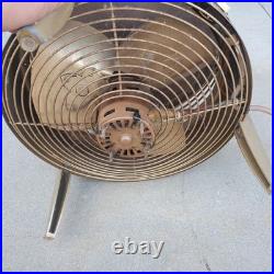 Vtg Atomic MID CENTURY FRIGID CC12G Steel Hassock Floor FAN Stool Stand Working