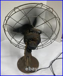 Vtg EMERSON ELECTRIC 16 OSCILLATING FAN TYPE 79648-AP-G 3 Speed Works Rotates