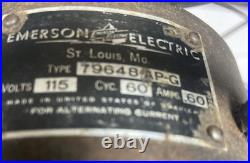 Vtg EMERSON ELECTRIC 16 OSCILLATING FAN TYPE 79648-AP-G 3 Speed Works Rotates