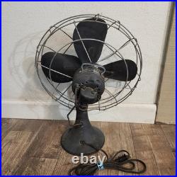 Vtg EMERSON ELECTRIC 16 OSCILLATING FAN TYPE 79648-AP-G 3 Speed Works Rotates