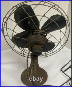 Vtg EMERSON ELECTRIC 16 OSCILLATING FAN TYPE 79648-AP-G 3 Speed Works Rotates
