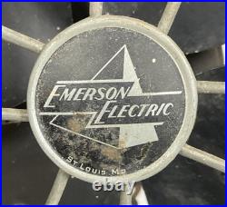 Vtg EMERSON ELECTRIC 16 OSCILLATING FAN TYPE 79648-AP-G 3 Speed Works Rotates