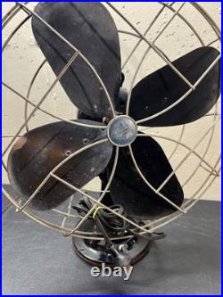 Vtg EMERSON ELECTRIC 16 OSCILLATING FAN TYPE 79648-AU-G 3 Speed Works Rotates