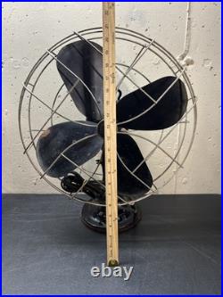 Vtg EMERSON ELECTRIC 16 OSCILLATING FAN TYPE 79648-AU-G 3 Speed Works Rotates