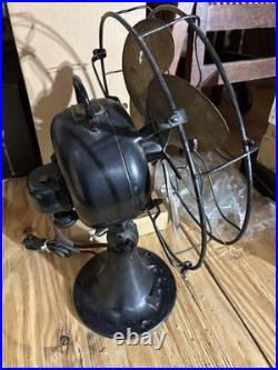 Vtg Emerson 12 Oscillating Fan With Six Parker Brass Blades, #27666, Working