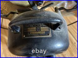 Vtg Emerson 12 Oscillating Fan With Six Parker Brass Blades, #27666, Working