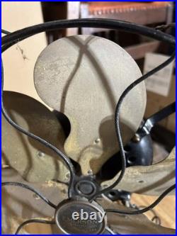 Vtg Emerson 12 Oscillating Fan With Six Parker Brass Blades, #27666, Working