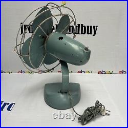 Vtg GE General Electric 2 Speed OSCILLATING FAN F18S125 TEAL Working RARE