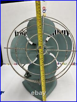 Vtg GE General Electric 2 Speed OSCILLATING FAN F18S125 TEAL Working RARE